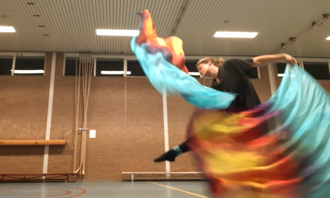 Sanne aan het vlaggen